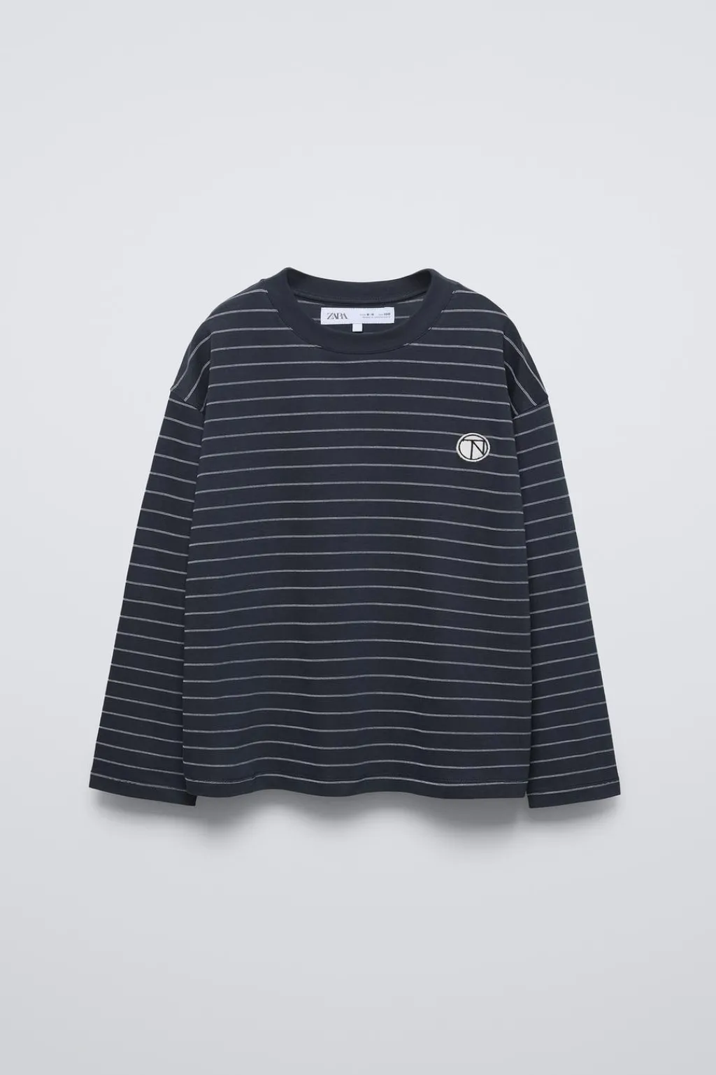 Niños ZARA 6 - 14 Años·Camisetas<CAMISETA RAYAS PARCHE BORDADO