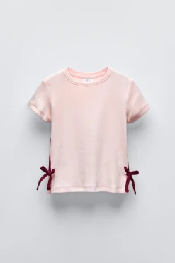 Niños ZARA 6 - 14 Años·Camisetas<CAMISETA RIB BANDA Y LAZO