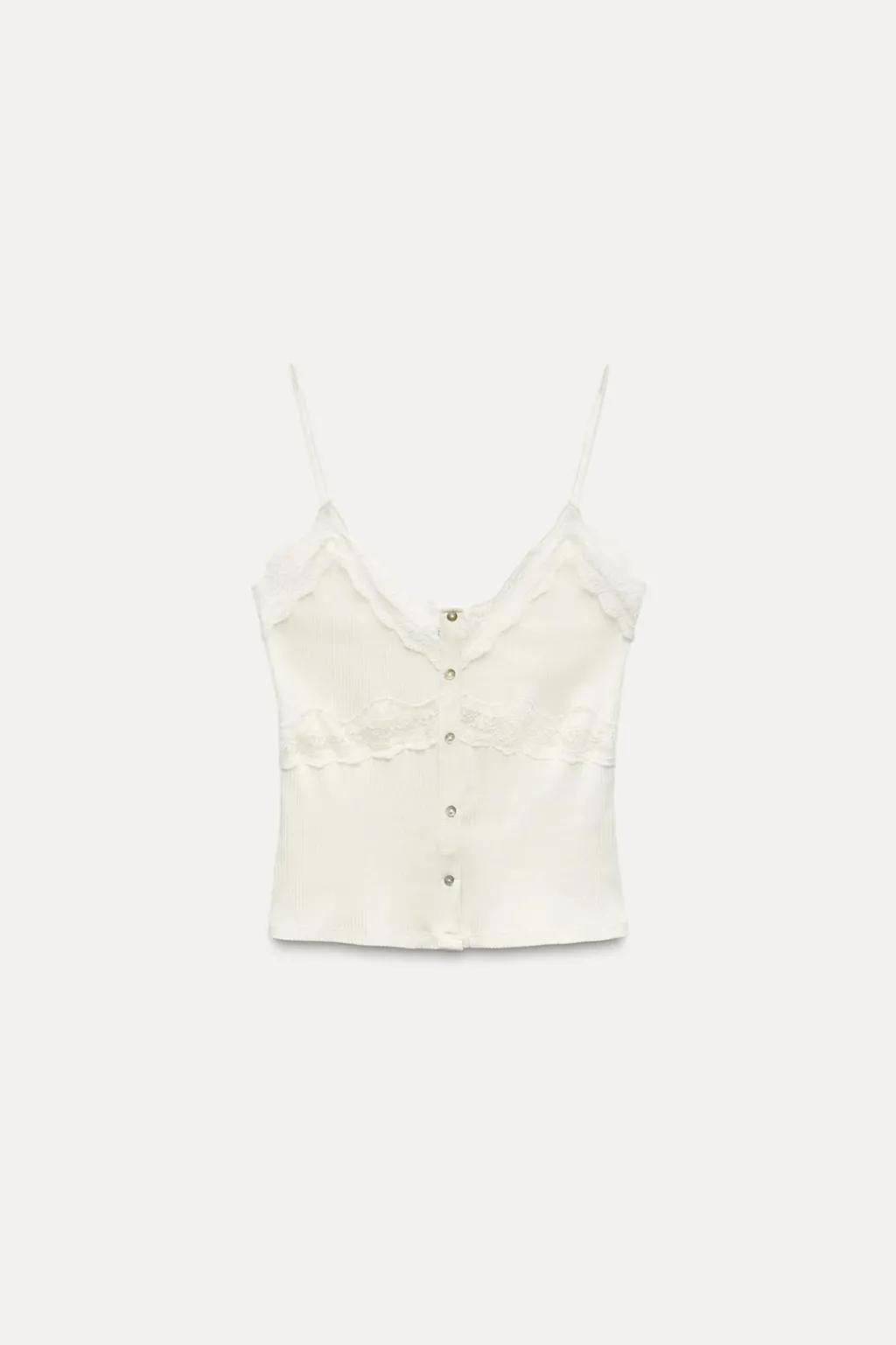Sale CAMISETA RIB ENCAJE BOTONES Mujer Tops / Bodies