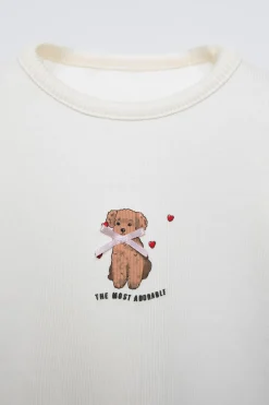 Niños ZARA 1½ - 6 Años·Camisetas|6 - 18 Meses·Camisetas<CAMISETA RIB ESTAMPADO LACITO