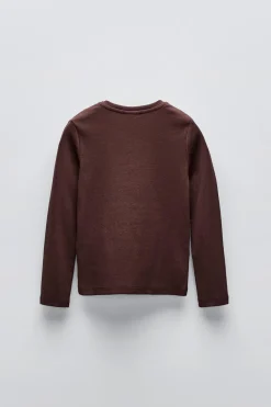 Niños ZARA 6 - 14 Años·Camisetas<CAMISETA RIB LAZO PERLAS