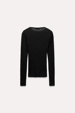 Best CAMISETA RIB MANGA LARGA Mujer Lenceria