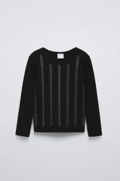 Niños ZARA 6 - 14 Años·Camisetas<CAMISETA RIB STRASS