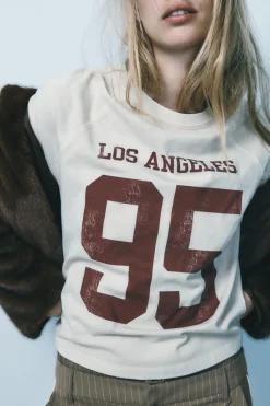 Fashion CAMISETA VARSITY EFECTO LAVADO Mujer Sudaderas / Joggers