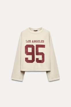 Fashion CAMISETA VARSITY EFECTO LAVADO Mujer Sudaderas / Joggers