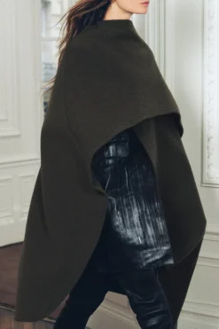 Discount CAPA ASIMÉTRICA MEZCLA LANA ZW COLLECTION Mujer Abrigos / Anoraks