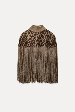Online CAPA PUNTO FLECOS ESTAMPADO ANIMAL Mujer Chaquetas / Cazadoras