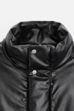 New CAZADORA ACOLCHADA EFECTO PIEL Hombre Plumíferos