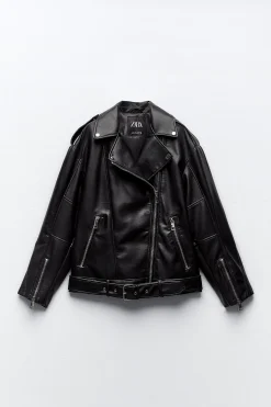 Best CAZADORA BIKER OVERSIZE EFECTO PIEL Mujer Chaquetas / Cazadoras