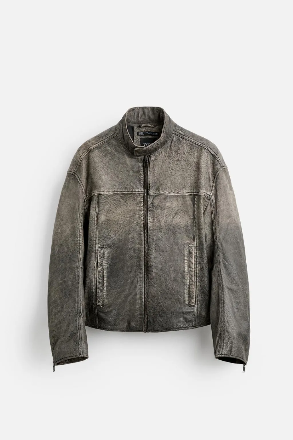 Best CAZADORA BIKER PIEL LAVADA Hombre Piel