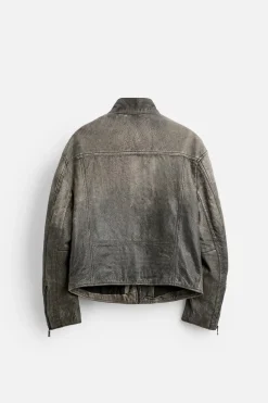 Best CAZADORA BIKER PIEL LAVADA Hombre Piel