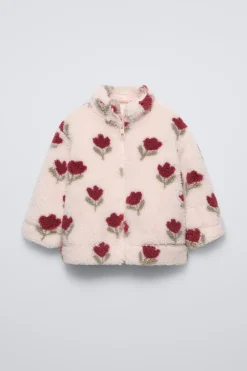 Niños ZARA 1½ - 6 Años·Total Look|6 - 18 Meses·Abrigos / Buzos<CAZADORA BORREGUILLO ESTAMPADO TULIPANES