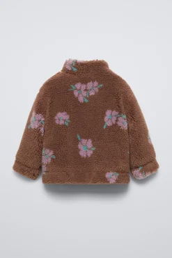 Niños ZARA 6 - 18 Meses·Abrigos / Buzos<CAZADORA BORREGUILLO ESTAMPADO FLORES