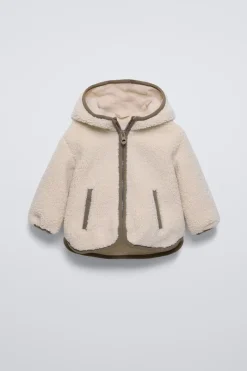 Niños ZARA 0 - 6 Meses·Sacos / Buzos|6 - 18 Meses·Abrigos / Buzos<CAZADORA CAPUCHA BORREGUILLO