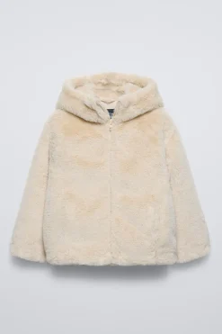 Niños ZARA 6 - 14 Años·Abrigos<CAZADORA CAPUCHA EFECTO PELO