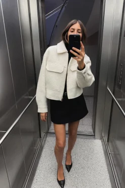 Outlet CAZADORA CORTA BOUCLÉ Mujer Chaquetas / Cazadoras