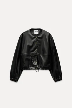 Fashion CAZADORA CROP EFECTO PIEL Mujer Chaquetas / Cazadoras