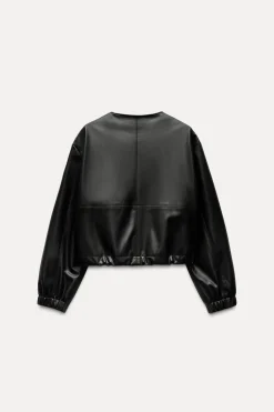 Fashion CAZADORA CROP EFECTO PIEL Mujer Chaquetas / Cazadoras