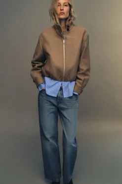Discount CAZADORA CUELLO SUBIDO CON LANA Mujer Chaquetas / Cazadoras