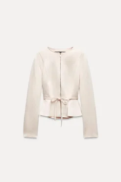 Outlet CAZADORA EFECTO ANTE PEPLUM Mujer Chaquetas / Cazadoras