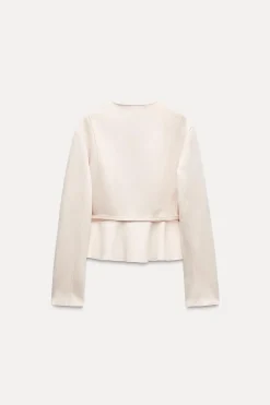 Outlet CAZADORA EFECTO ANTE PEPLUM Mujer Chaquetas / Cazadoras