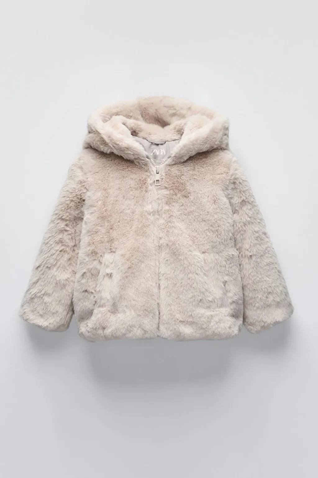 Niños ZARA 6 - 18 Meses·Abrigos / Buzos<CAZADORA EFECTO PELO CAPUCHA