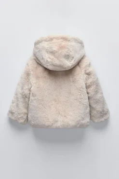 Niños ZARA 6 - 18 Meses·Abrigos / Buzos<CAZADORA EFECTO PELO CAPUCHA