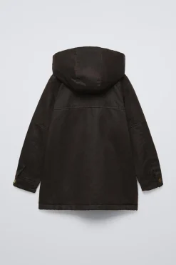 Niños ZARA 6 - 14 Años·Abrigos|6 - 14 Años·Abrigos<CAZADORA ENCERADA CAPUCHA DESMONTABLE