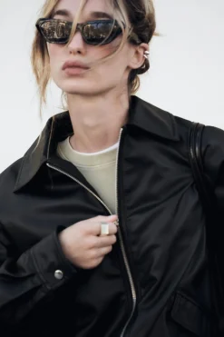 Clearance CAZADORA OVERSIZE EFECTO PIEL Mujer Chaquetas / Cazadoras