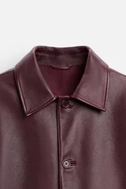 Clearance CAZADORA PIEL EFECTO VINTAGE Hombre Piel