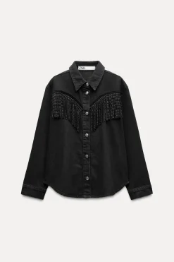 Fashion CAZADORA Z1975 DENIM FLECOS TACHAS Mujer Chaquetas / Cazadoras