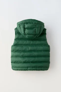 Niños ZARA 6 - 14 Años·Abrigos|6 - 14 Años·Abrigos<CHALECO ACOLCHADO CAPUCHA WATER REPELLENT