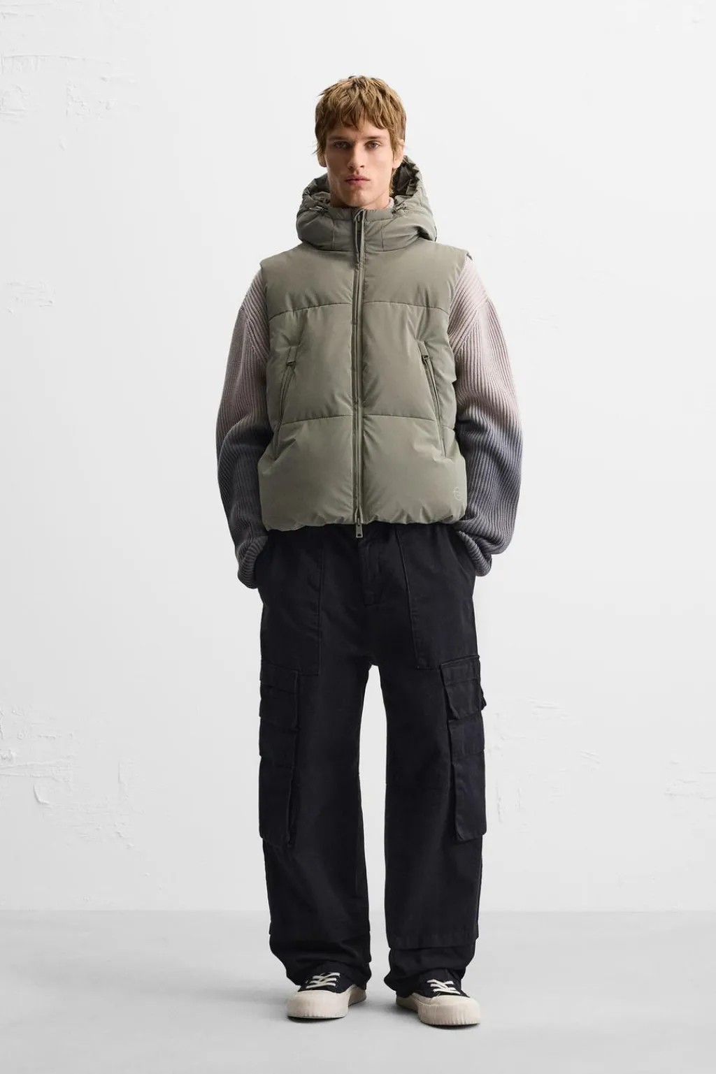 Fashion CHALECO ACOLCHADO ENGOMADO CAPUCHA Hombre Chalecos