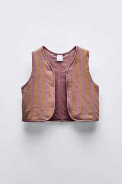 Niños ZARA 6 - 14 Años·Abrigos<CHALECO ACOLCHADO RAYAS
