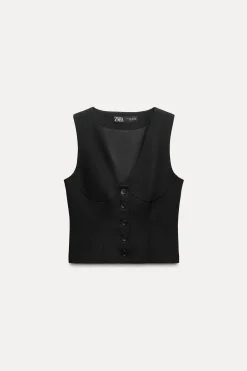Online CHALECO CORTO CAZUELAS Mujer Blazers / Chalecos