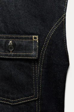 Clearance CHALECO DENIM PESPUNTES ZW COLLECTION Mujer Tops / Bodies|Camisas / Blusas