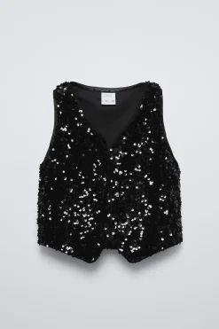Niños ZARA 6 - 14 Años·Abrigos<CHALECO LENTEJUELAS
