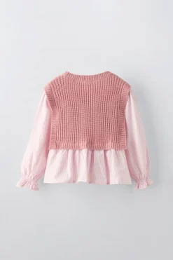 Niños ZARA 1½ - 6 Años·Punto|6 - 18 Meses·Punto<CHALECO PUNTO COMBINADO CAMISA