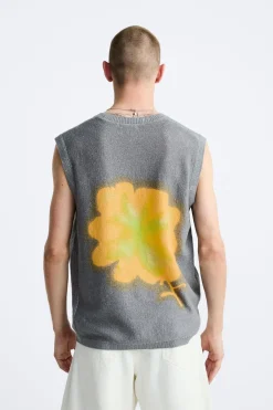 Sale CHALECO PUNTO ESTAMPADO SPRAY Hombre Jerséis / Chaquetas