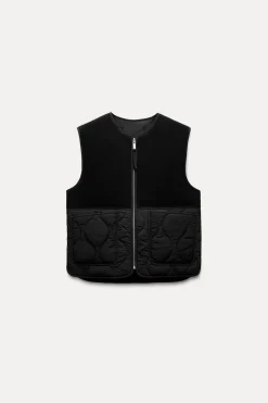 Clearance CHALECO REVERSIBLE CON LANA ZW COLLECTION Mujer Chaquetas / Cazadoras