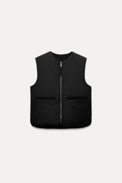 Clearance CHALECO REVERSIBLE CON LANA ZW COLLECTION Mujer Chaquetas / Cazadoras