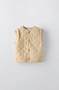 Niños ZARA 0 - 6 Meses·Sacos / Buzos|6 - 18 Meses·Abrigos / Buzos<CHALECO TEXTURA FLORES