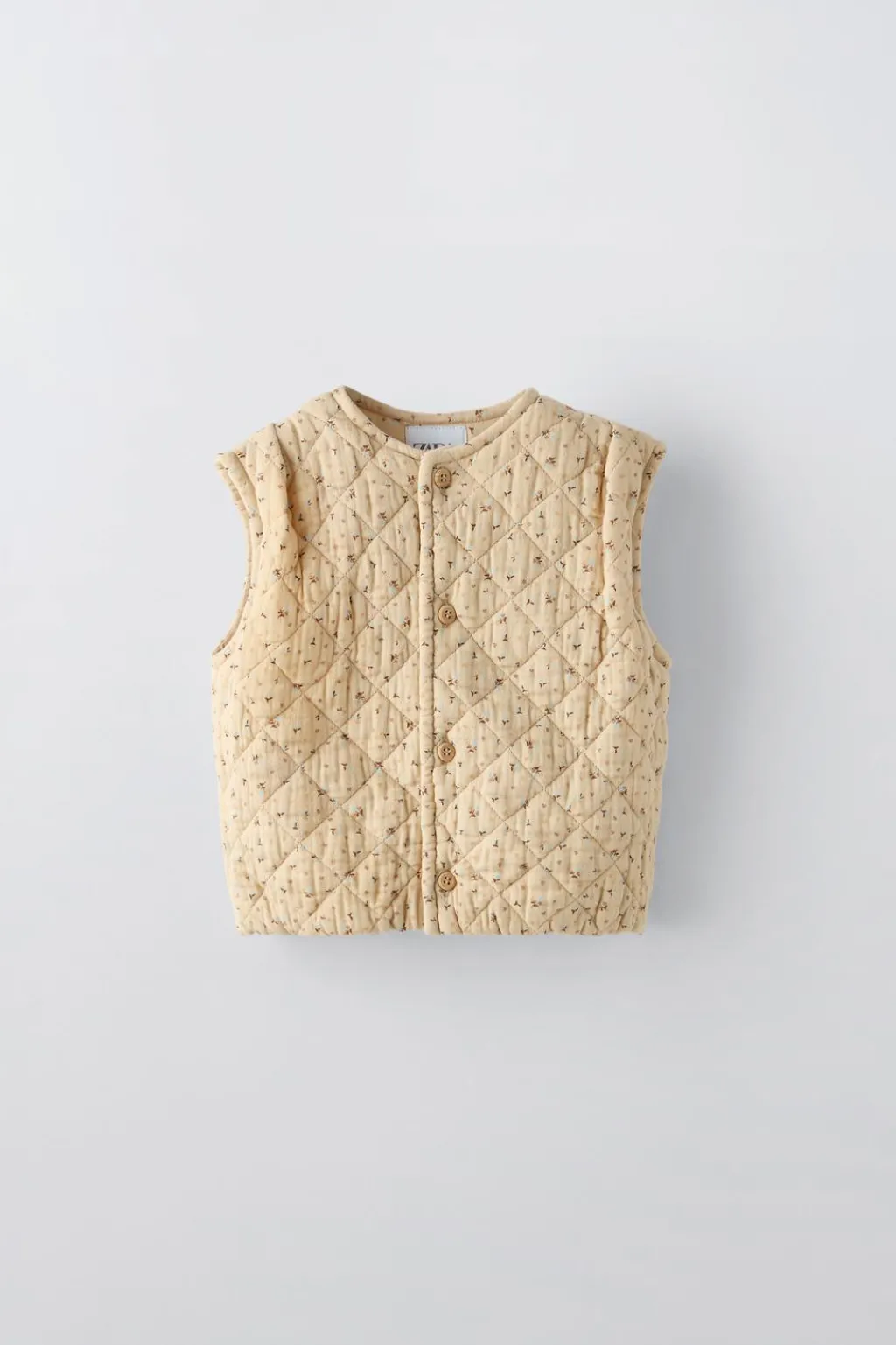 Niños ZARA 0 - 6 Meses·Sacos / Buzos|6 - 18 Meses·Abrigos / Buzos<CHALECO TEXTURA FLORES