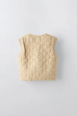 Niños ZARA 0 - 6 Meses·Sacos / Buzos|6 - 18 Meses·Abrigos / Buzos<CHALECO TEXTURA FLORES