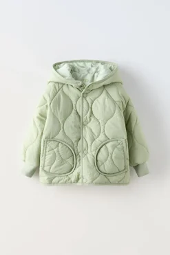 Niños ZARA 6 - 18 Meses·Abrigos / Buzos<CHAQUETA ACOLCHADA CAPUCHA WATER REPELLENT
