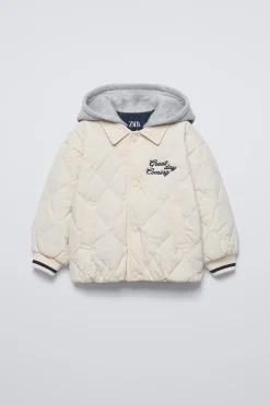 Niños ZARA 1½ - 6 Años·Abrigos|6 - 18 Meses·Abrigos / Buzos<CHAQUETA ACOLCHADA CAPUCHA COMBINADA