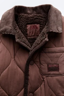 Niños ZARA 1½ - 6 Años·Abrigos|6 - 18 Meses·Abrigos / Buzos<CHAQUETA ACOLCHADA CUELLO PANA