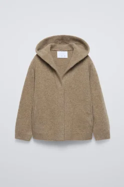 Niños ZARA 6 - 14 Años·Punto<CHAQUETA CAPUCHA CON LANA Y CASHMERE