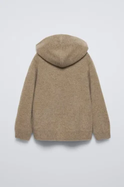 Niños ZARA 6 - 14 Años·Punto<CHAQUETA CAPUCHA CON LANA Y CASHMERE