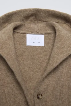 Niños ZARA 6 - 14 Años·Punto<CHAQUETA CAPUCHA CON LANA Y CASHMERE